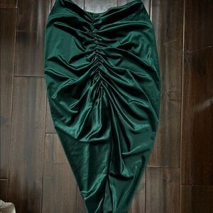 Elegant Green Ruched Skirt